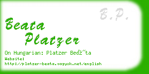 beata platzer business card